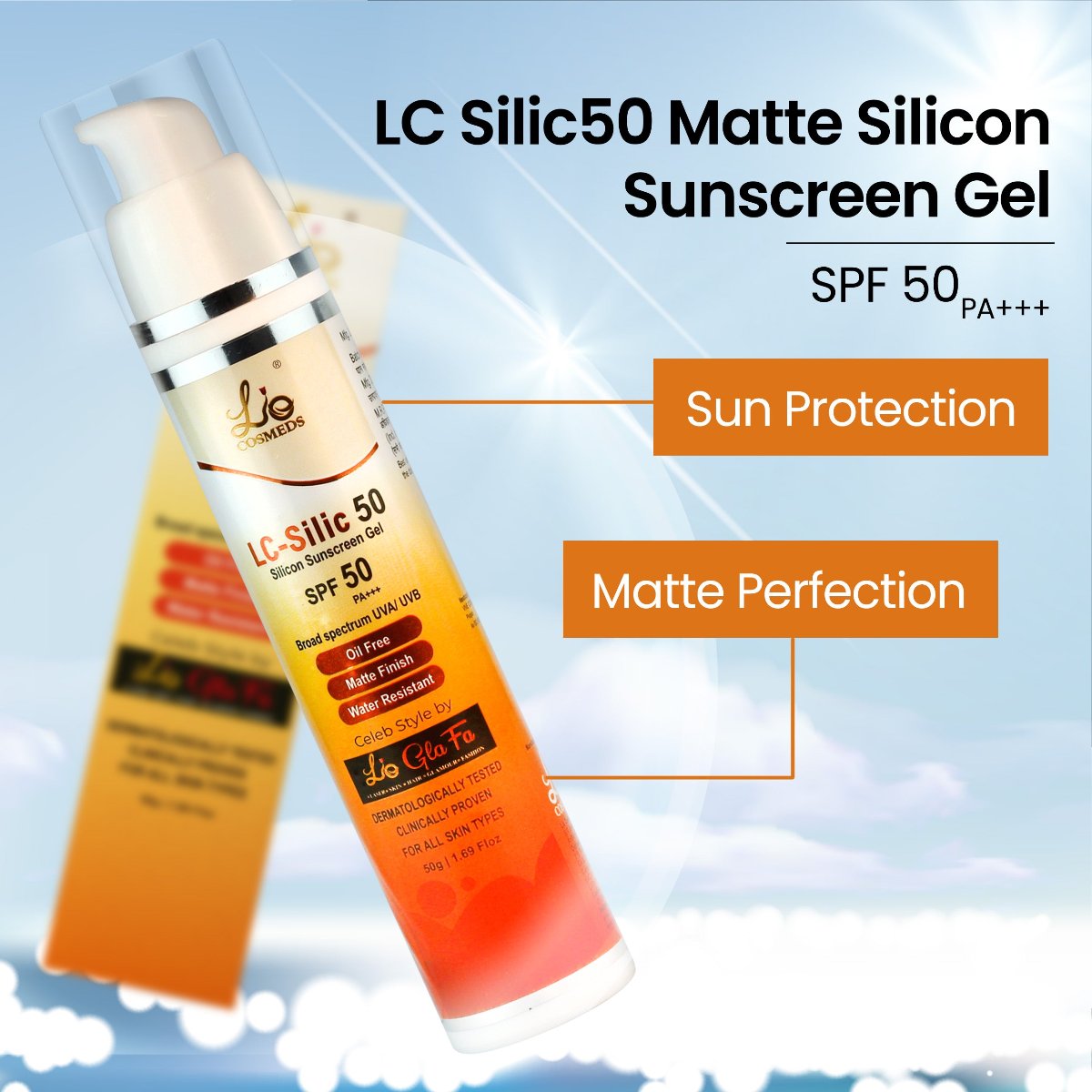 LC Silic50 Matte Silicon Sunscreen Gel (BUY 1 GET 1 FREE)